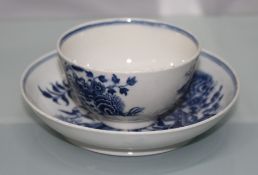 Royal Worcester Dr Wall First Period Blue & White Fence Pattern Cup & Saucer