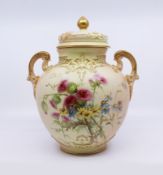 Royal Worcester Edward Raby Two Handled Vase & Cover 1896