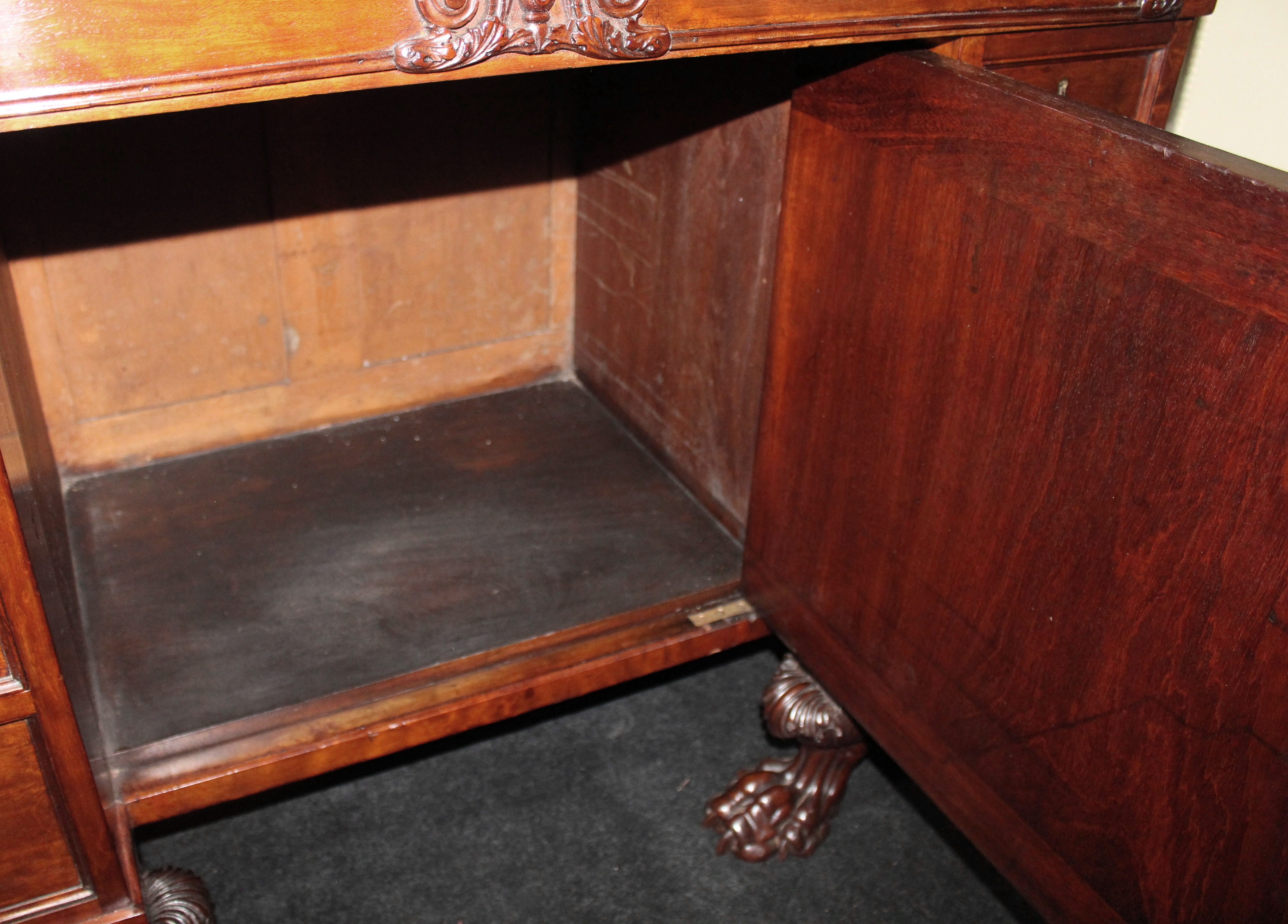 Fine Late 18th c. Mahogany Desk with Carved Feet - Image 3 of 8