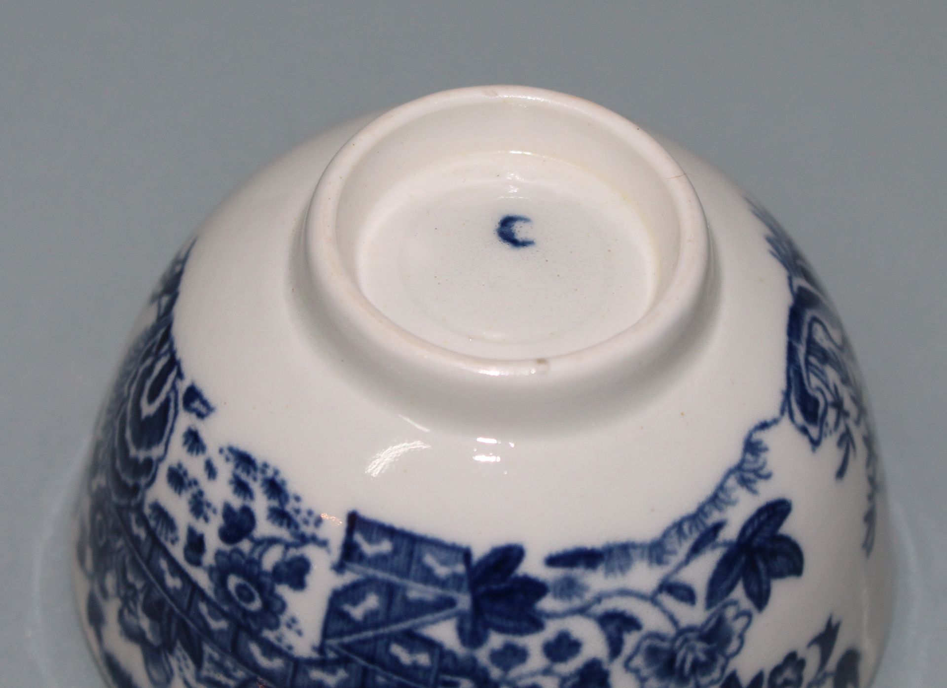 Royal Worcester Dr Wall First Period Blue & White Fence Pattern Cup & Saucer - Image 6 of 6