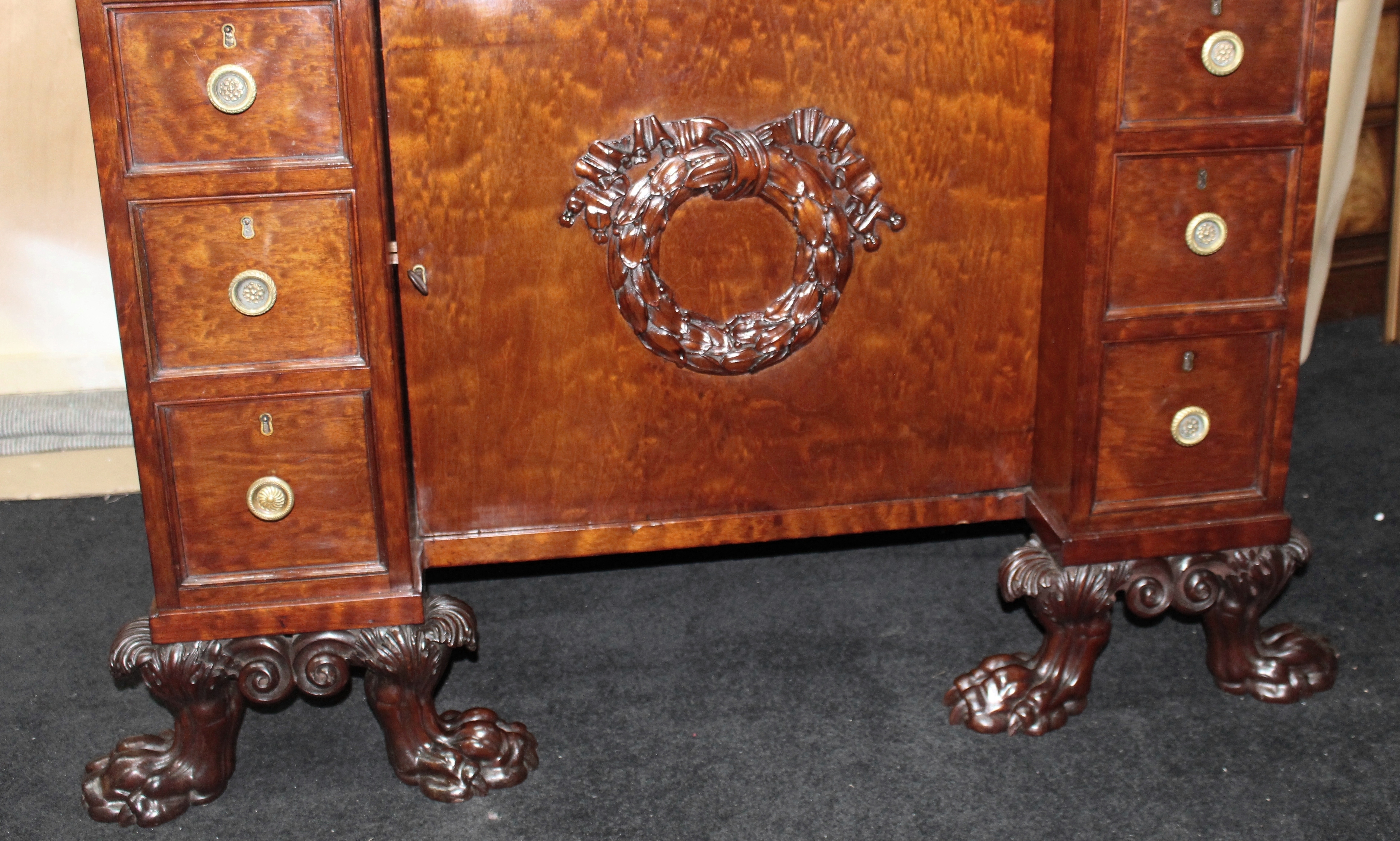 Fine Late 18th c. Mahogany Desk with Carved Feet - Image 8 of 8