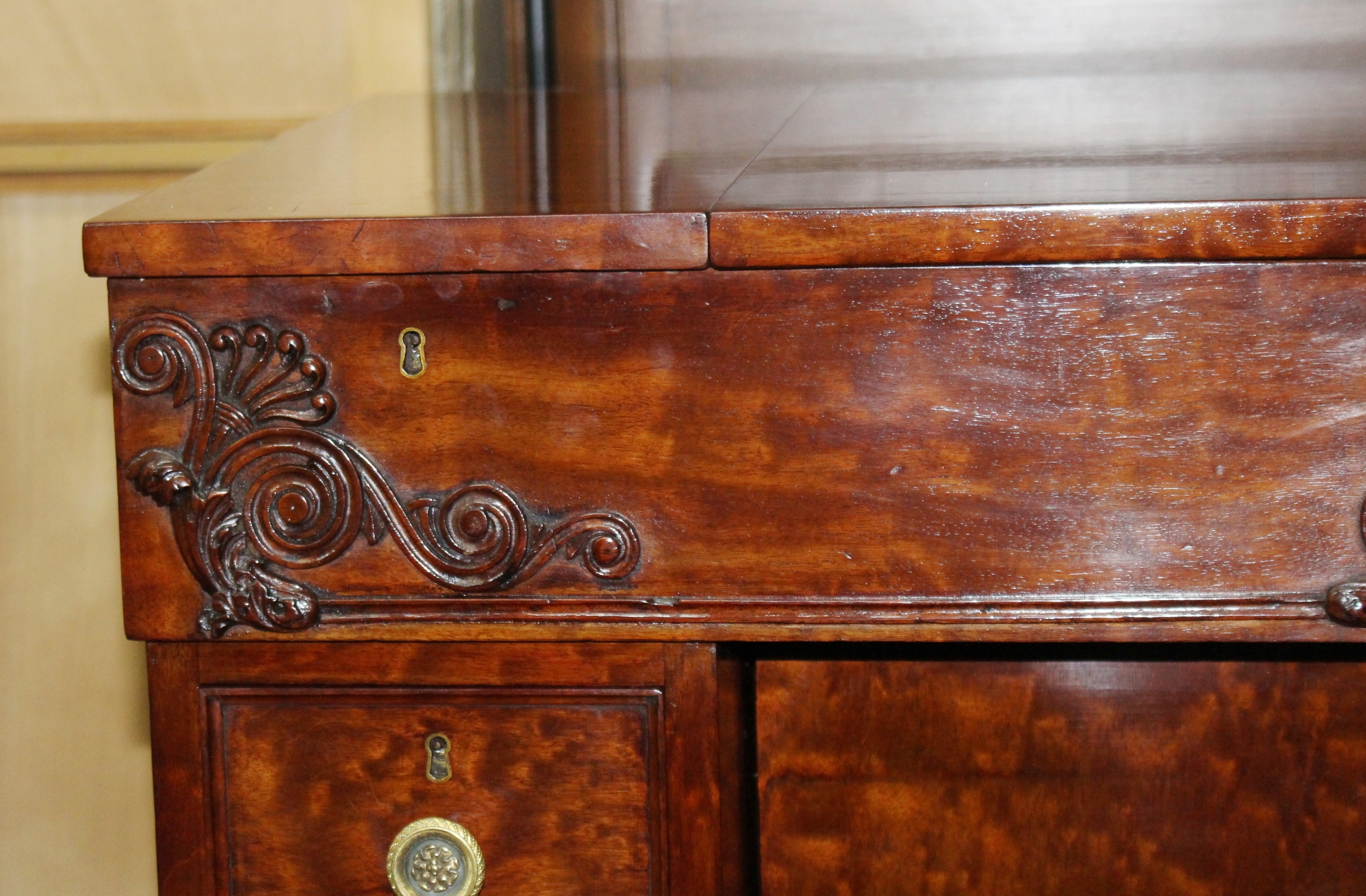 Fine Late 18th c. Mahogany Desk with Carved Feet - Image 7 of 8