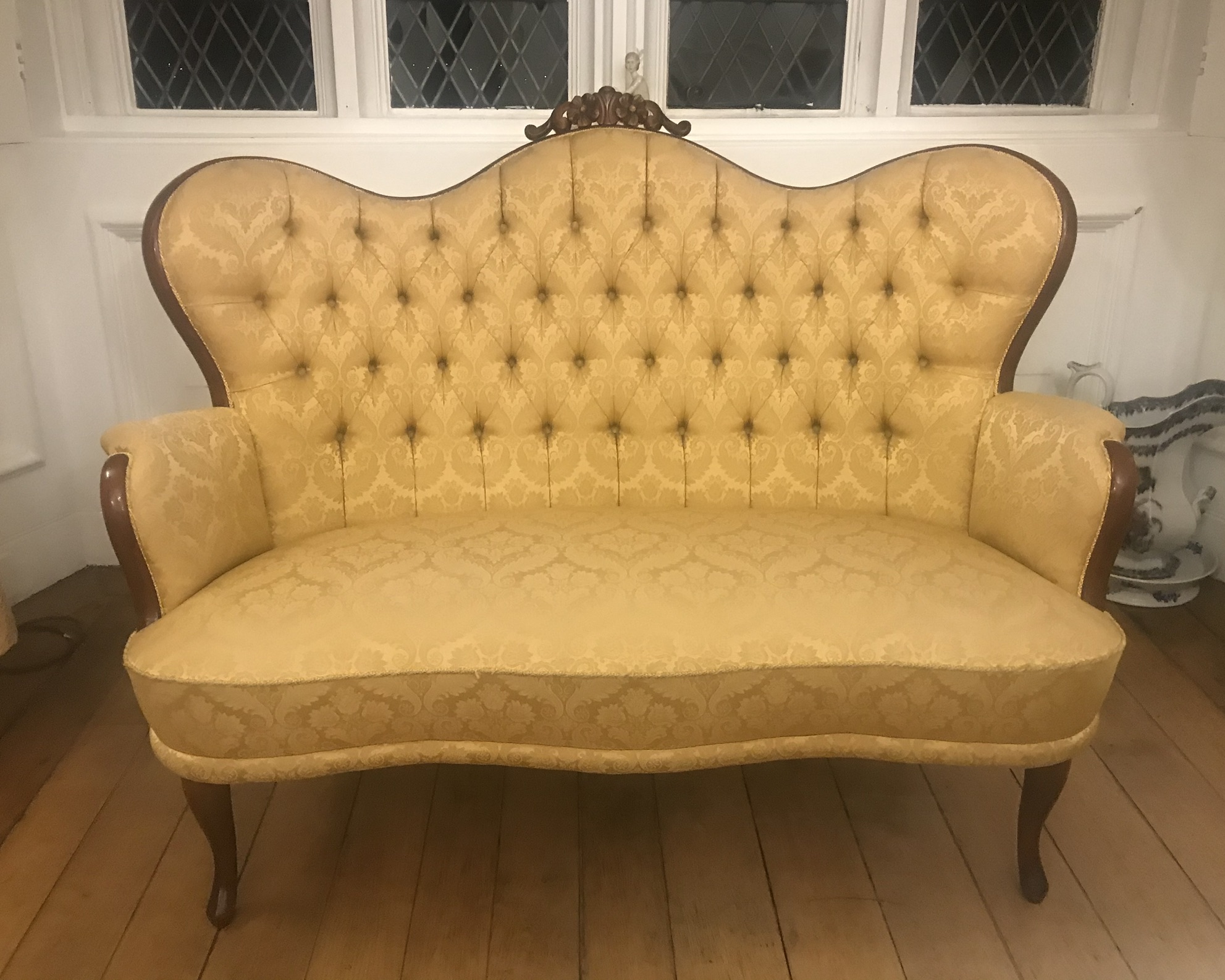 Two Seater Swept Back Upholstered Sofa - Image 12 of 12