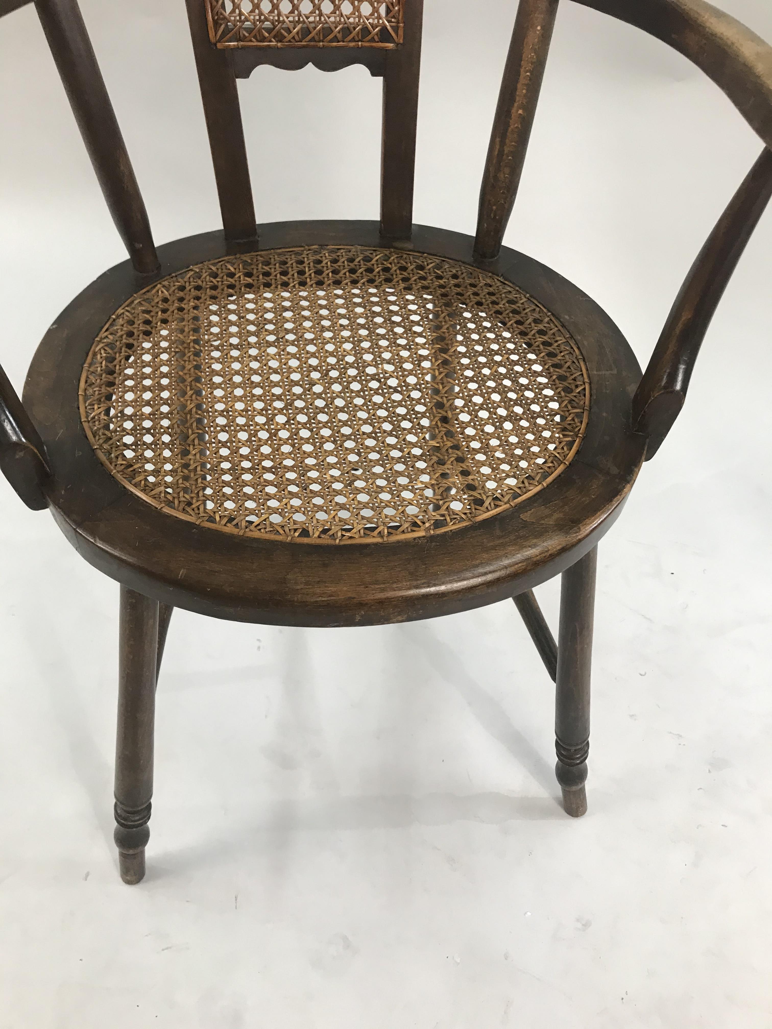 Antique Bergere Cane Armchair - Image 4 of 7