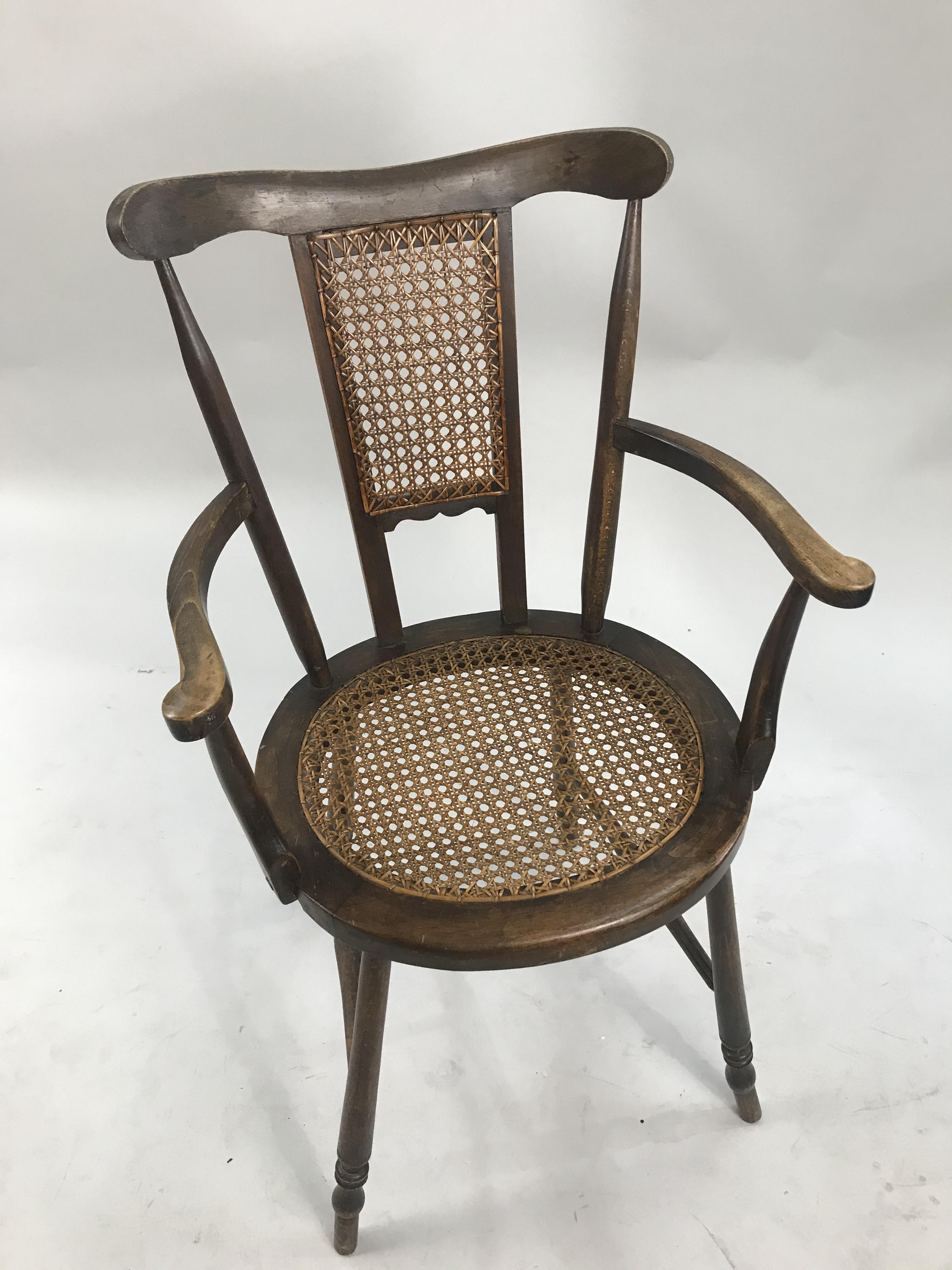 Antique Bergere Cane Armchair - Image 7 of 7