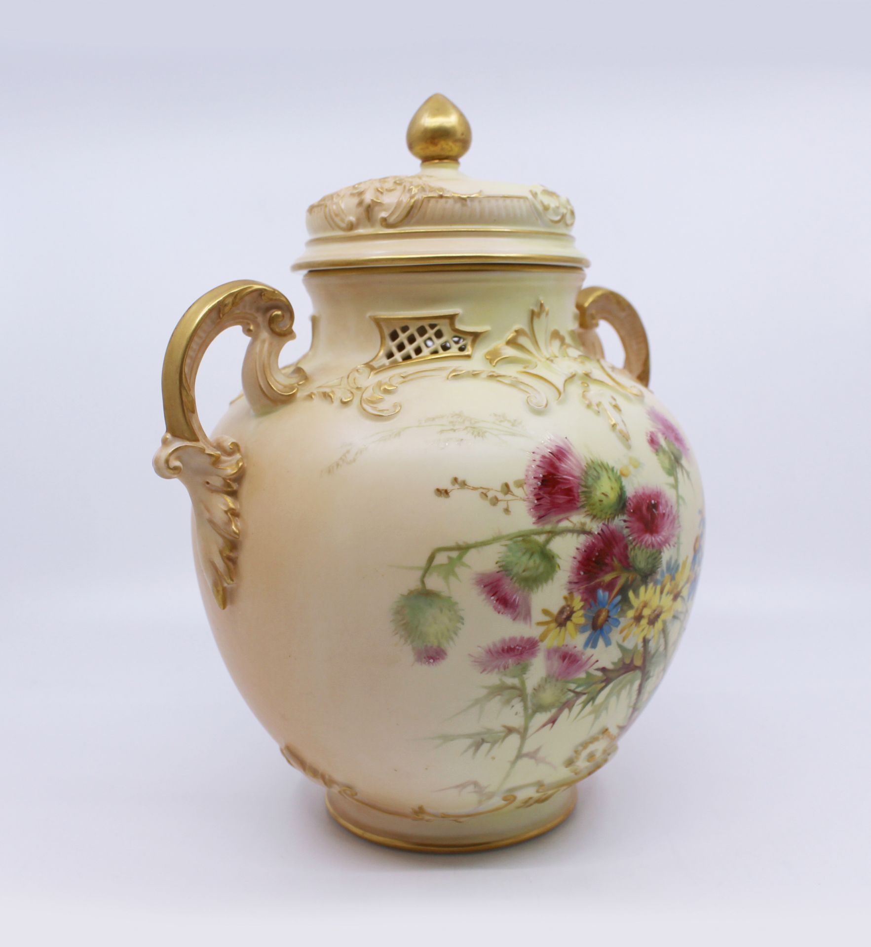 Royal Worcester Edward Raby Two Handled Vase & Cover 1896 - Image 4 of 15