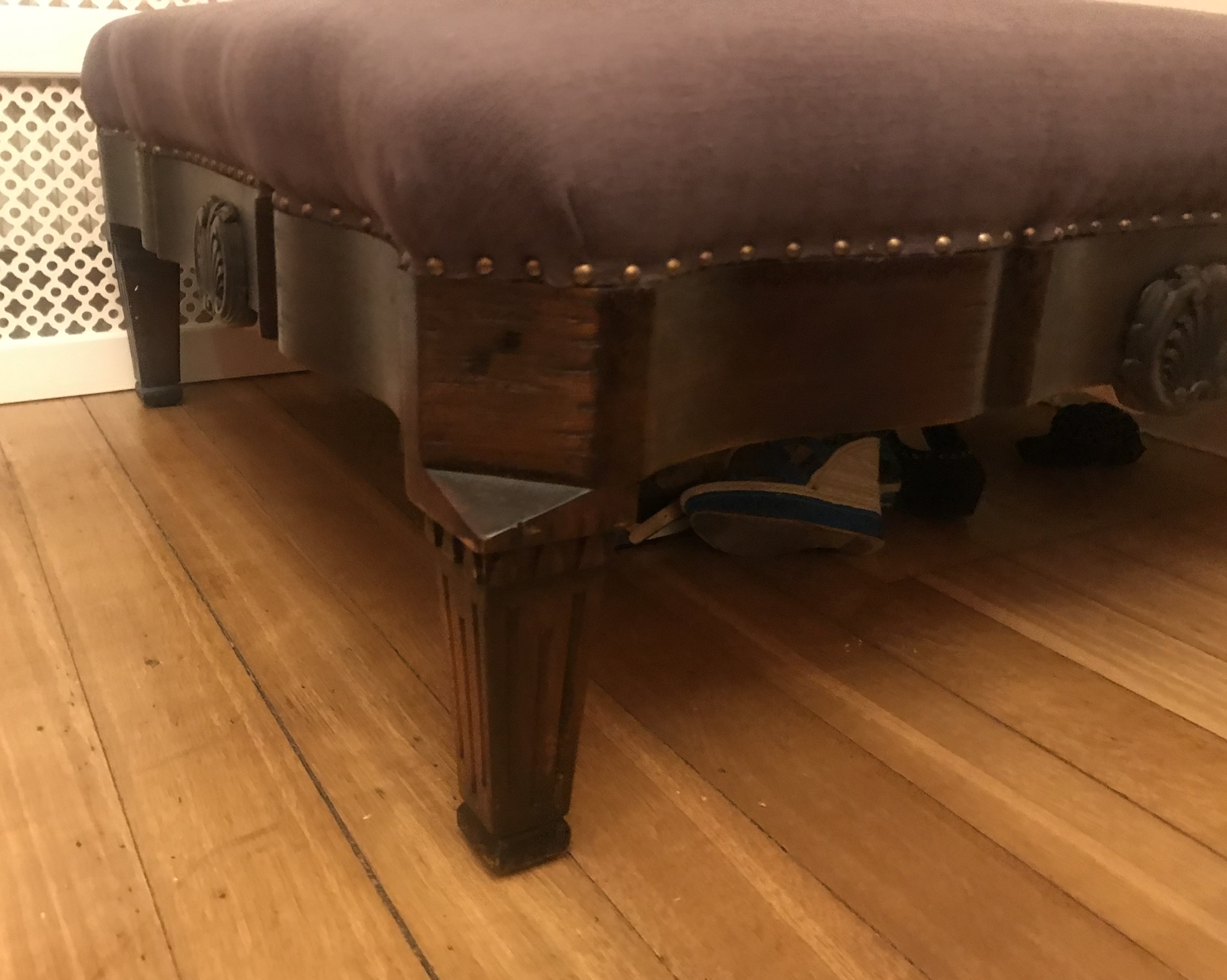 Large Square Upholstered Ottoman - Image 2 of 6