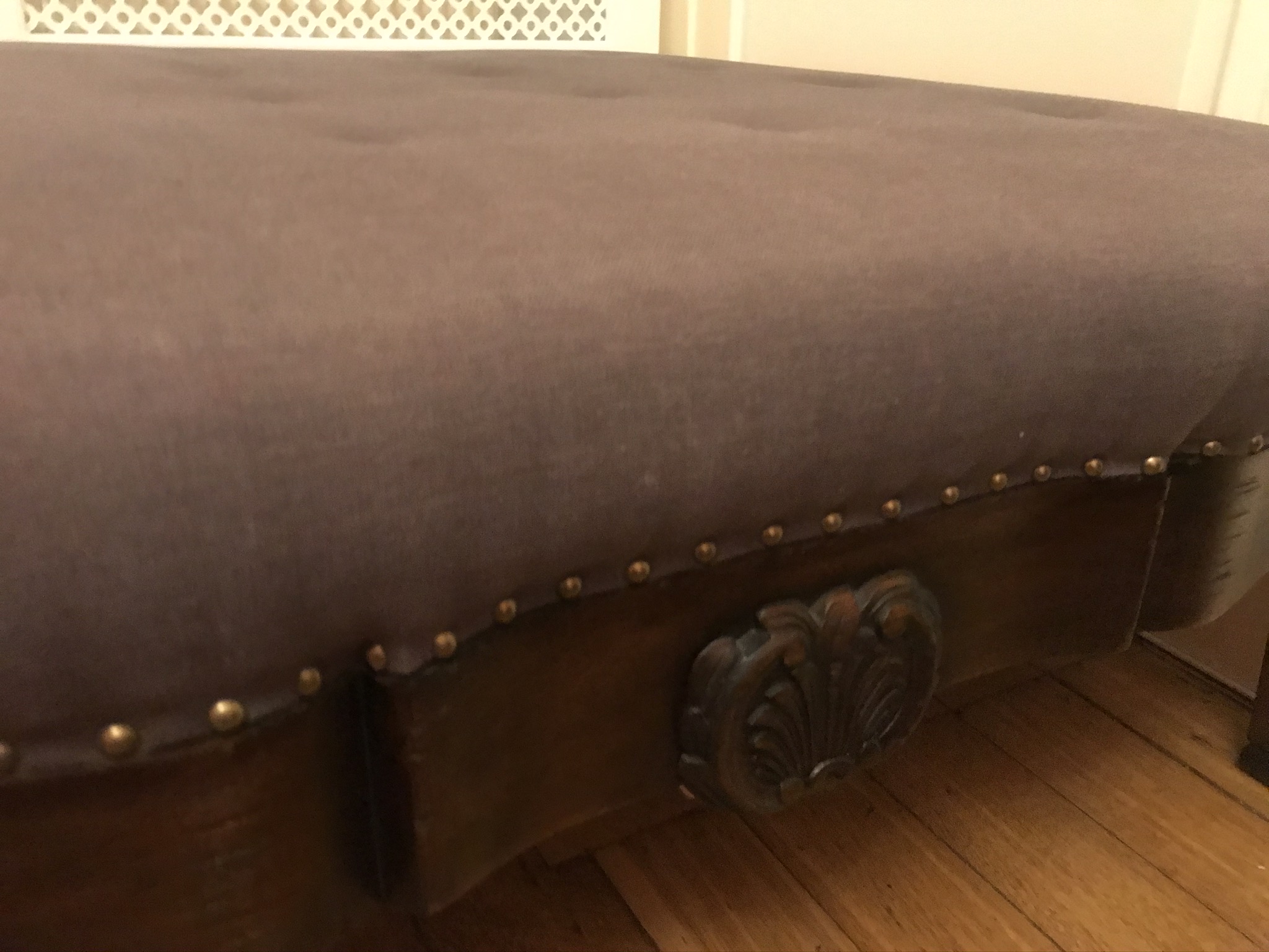 Large Square Upholstered Ottoman - Image 3 of 6