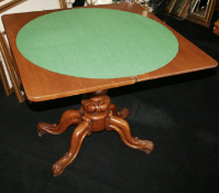 Victorian Carved Oak Fold Over Games Table
