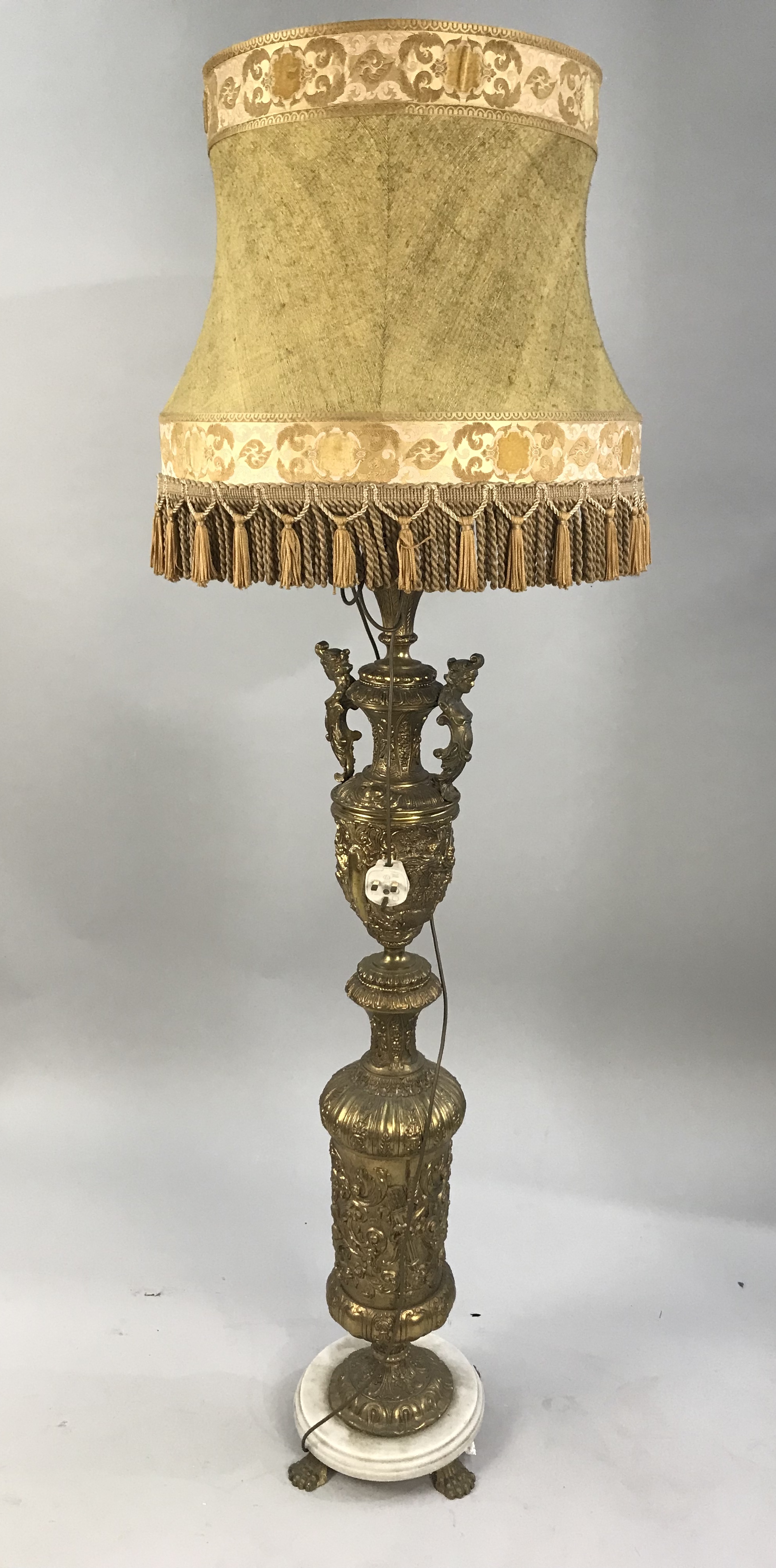 Ornate Heavy Brass & Marble Standard Lamp - Image 11 of 12