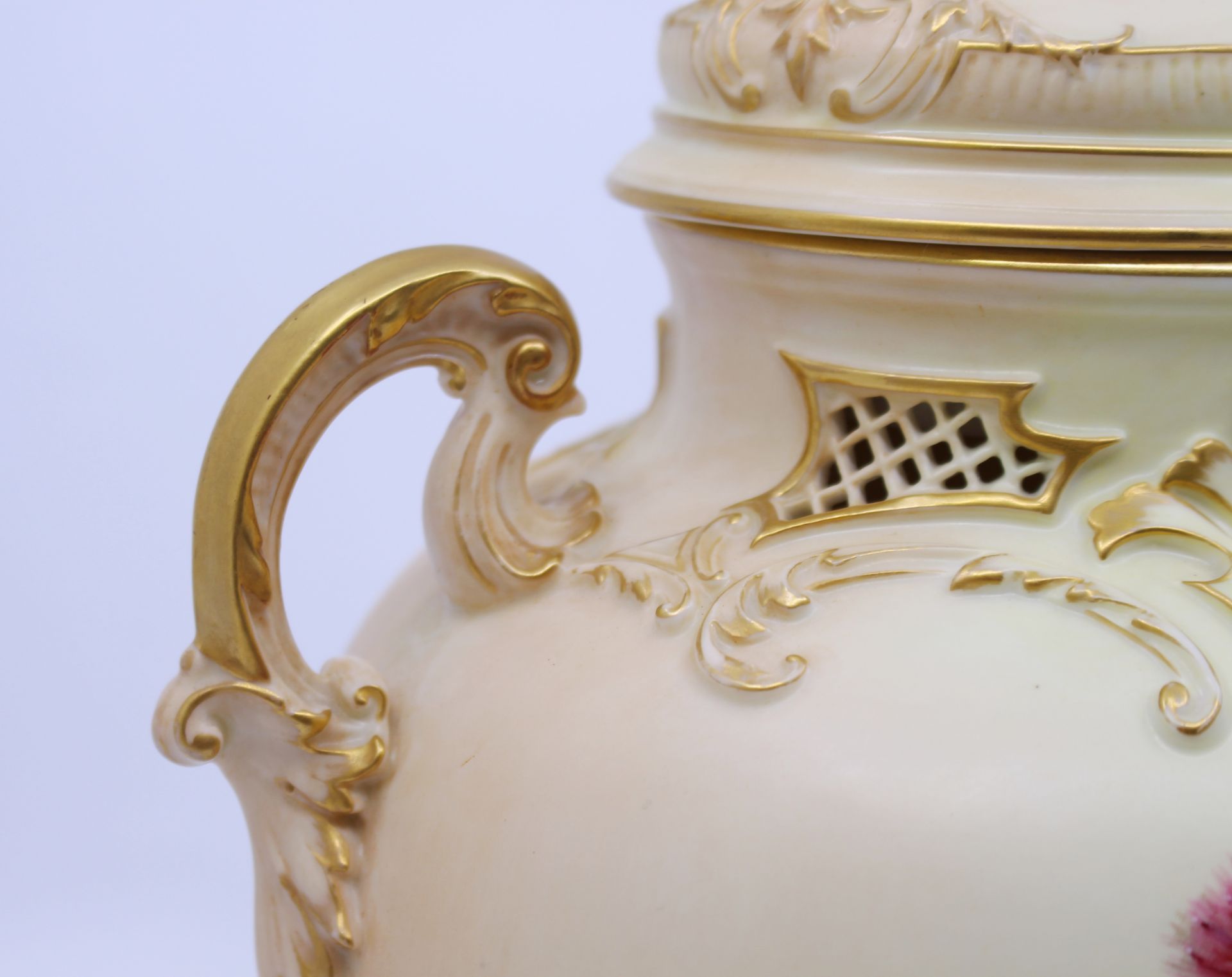 Royal Worcester Edward Raby Two Handled Vase & Cover 1896 - Image 6 of 15