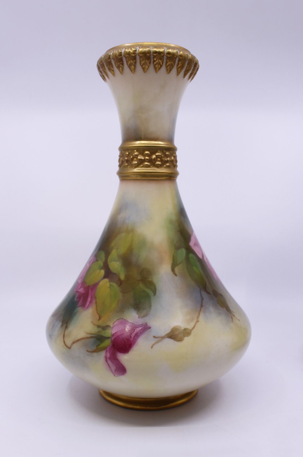 Pair of Royal Worcester Floral Blush 2187 Vases 1917 - Image 12 of 12