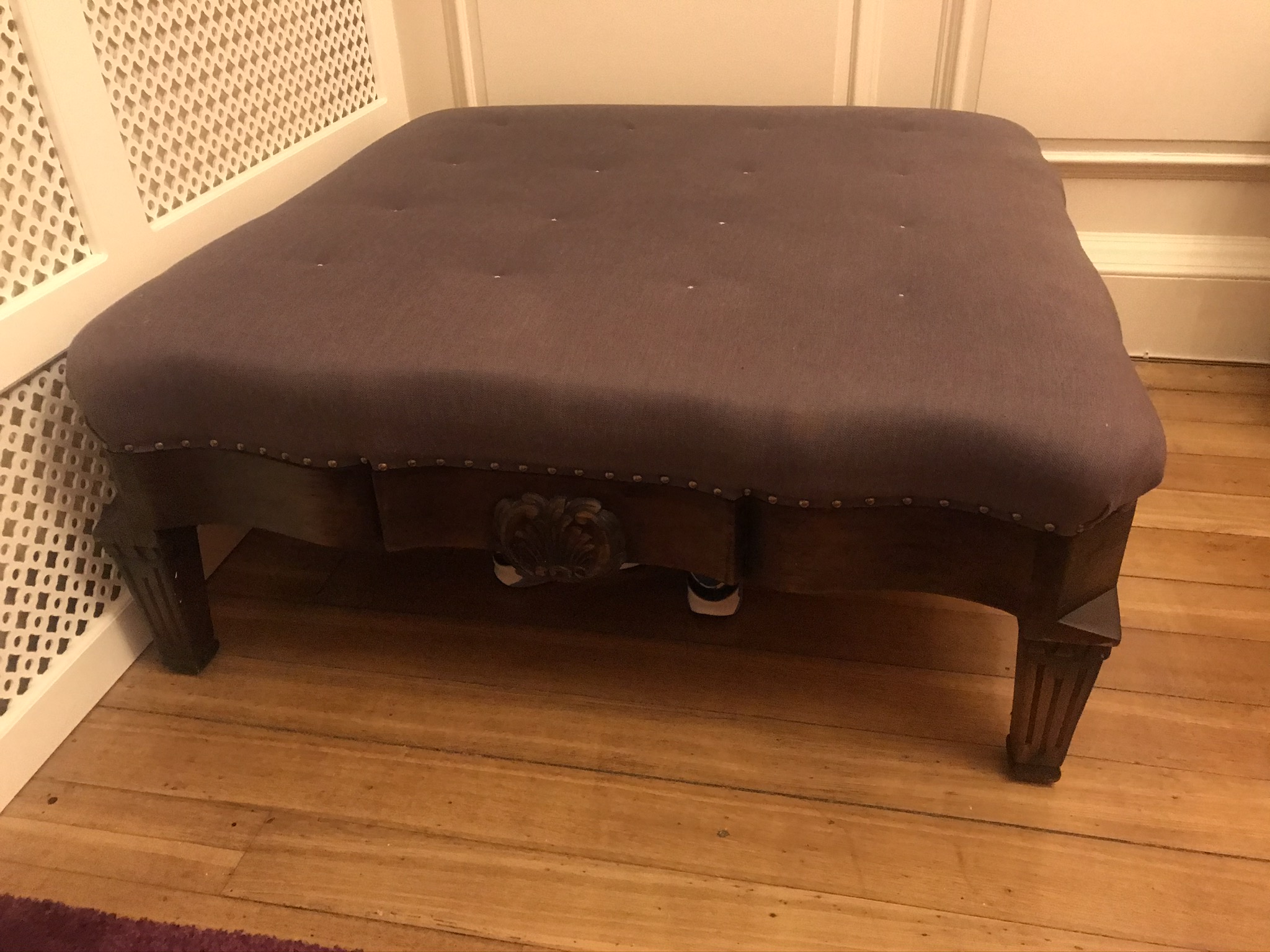 Large Square Upholstered Ottoman - Image 6 of 6