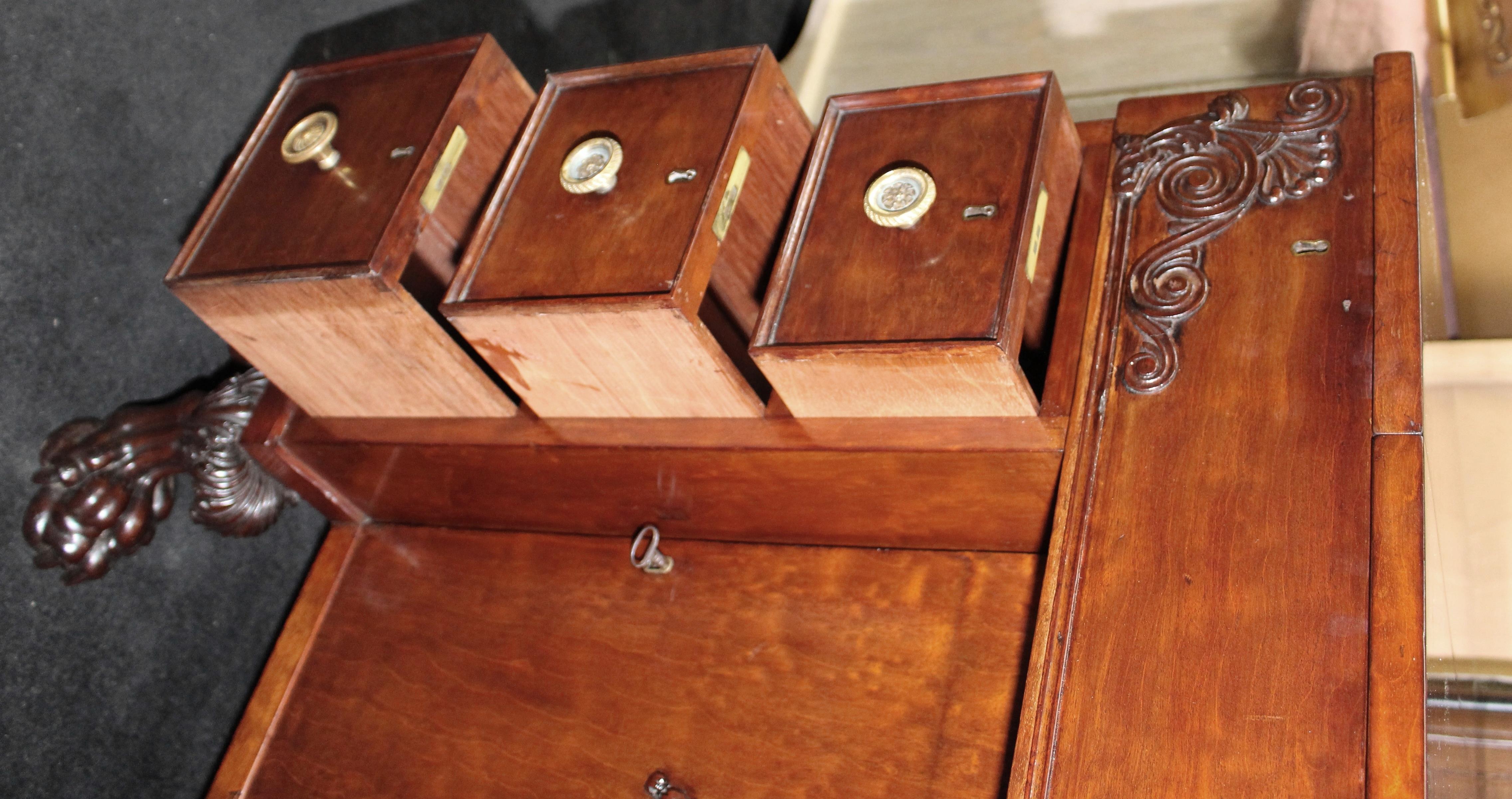 Fine Late 18th c. Mahogany Desk with Carved Feet - Image 6 of 8