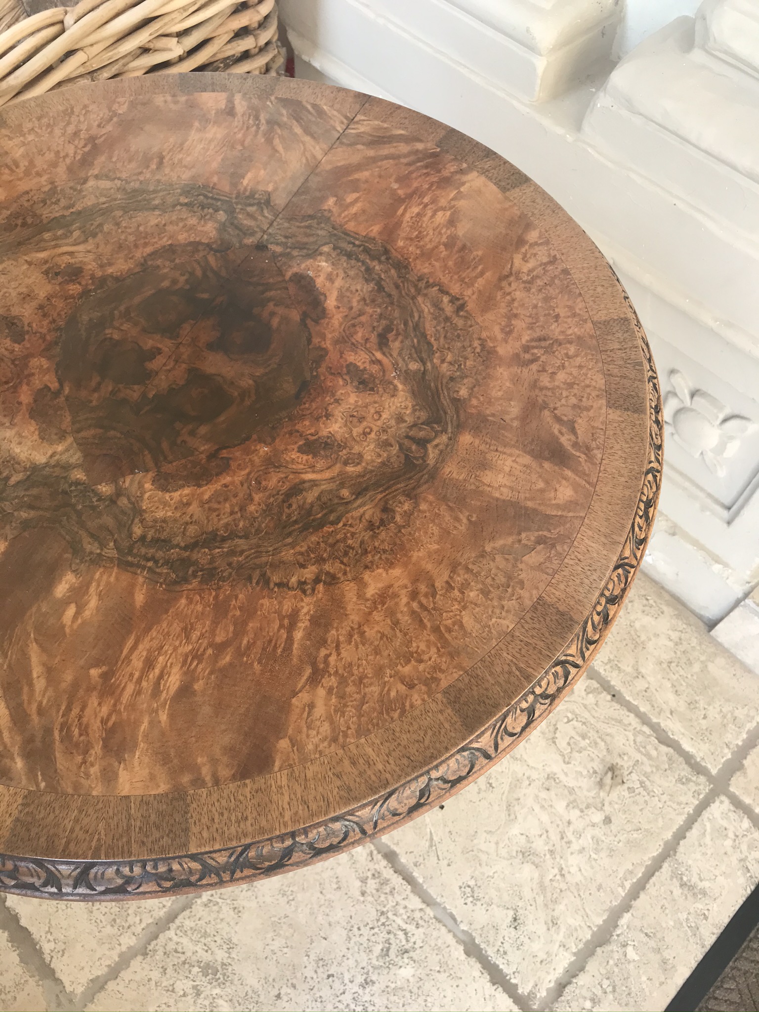 Circular Walnut Centre Table With Painted Base - Image 6 of 6