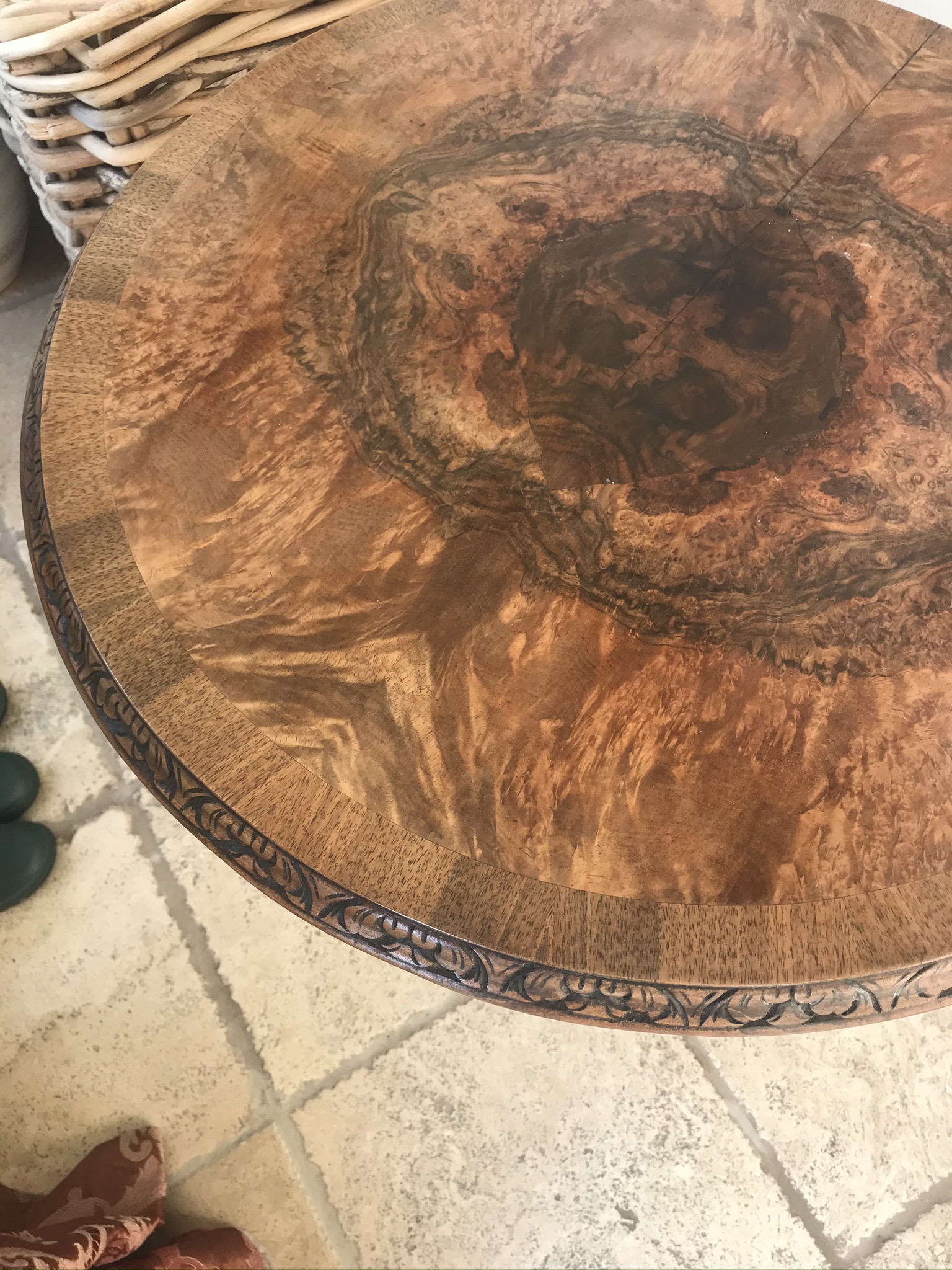 Circular Walnut Centre Table With Painted Base - Image 5 of 6