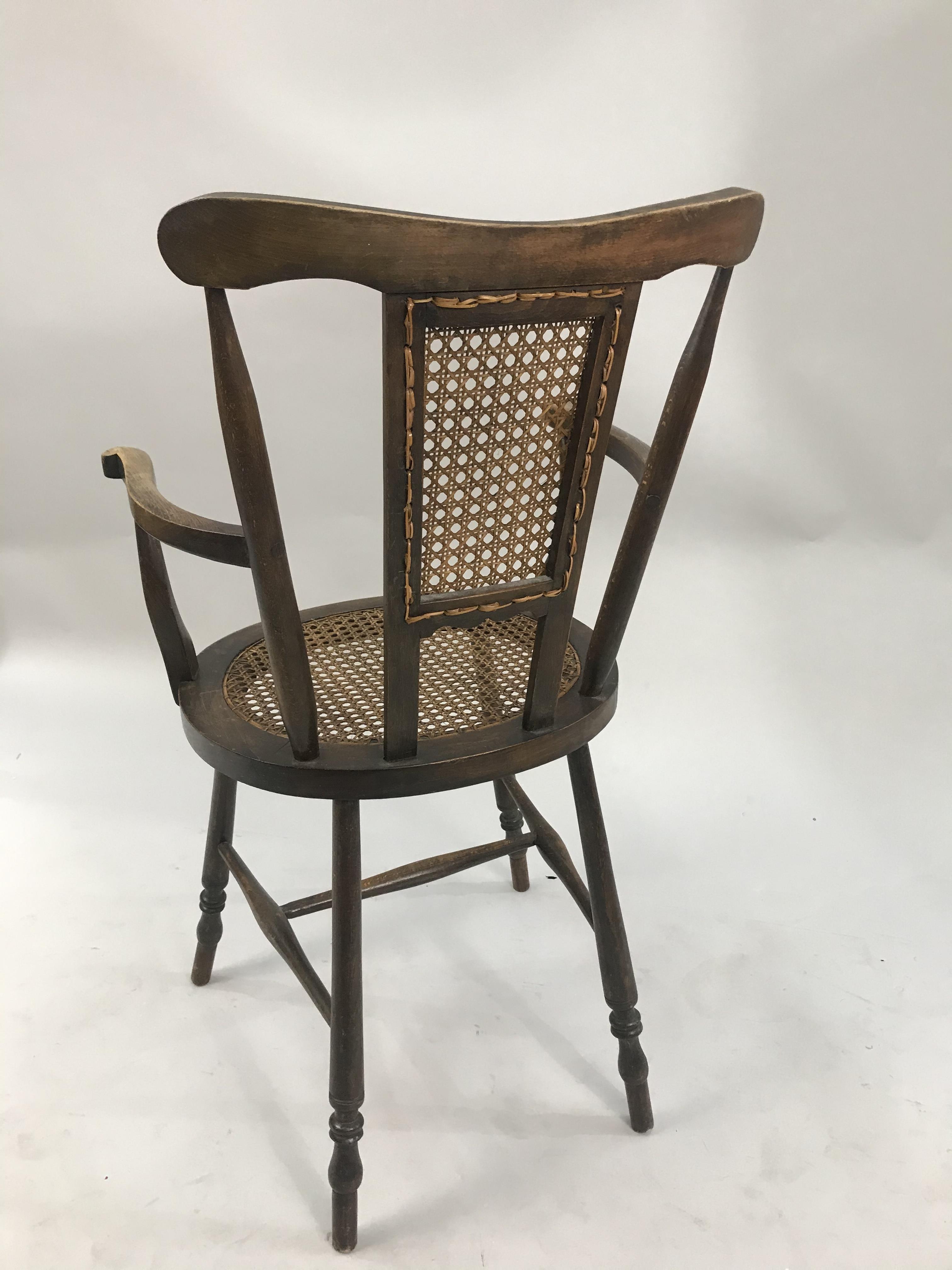 Antique Bergere Cane Armchair - Image 6 of 7