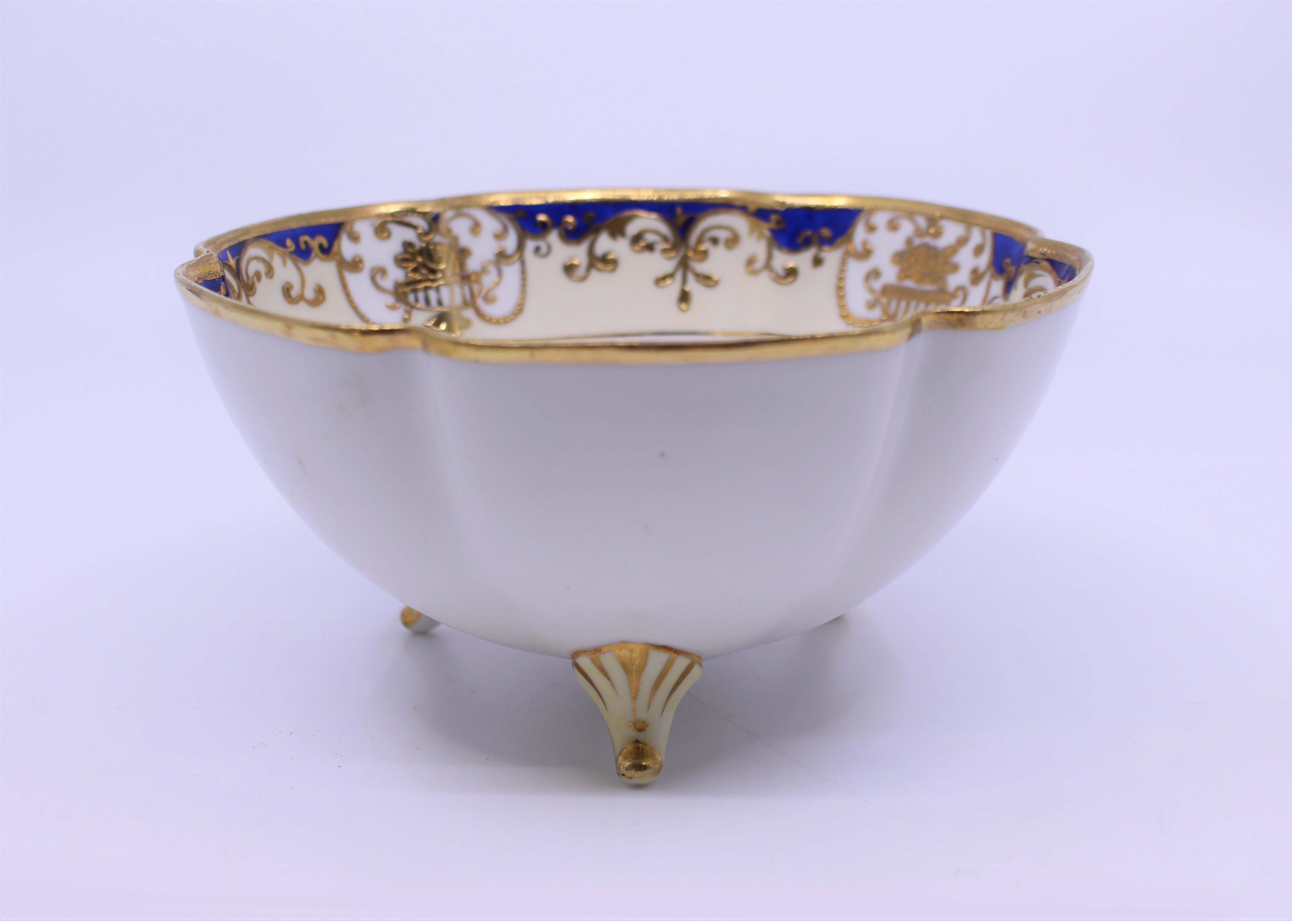Noritake White, Cobalt & Gilded Footed Bowl - Image 4 of 6