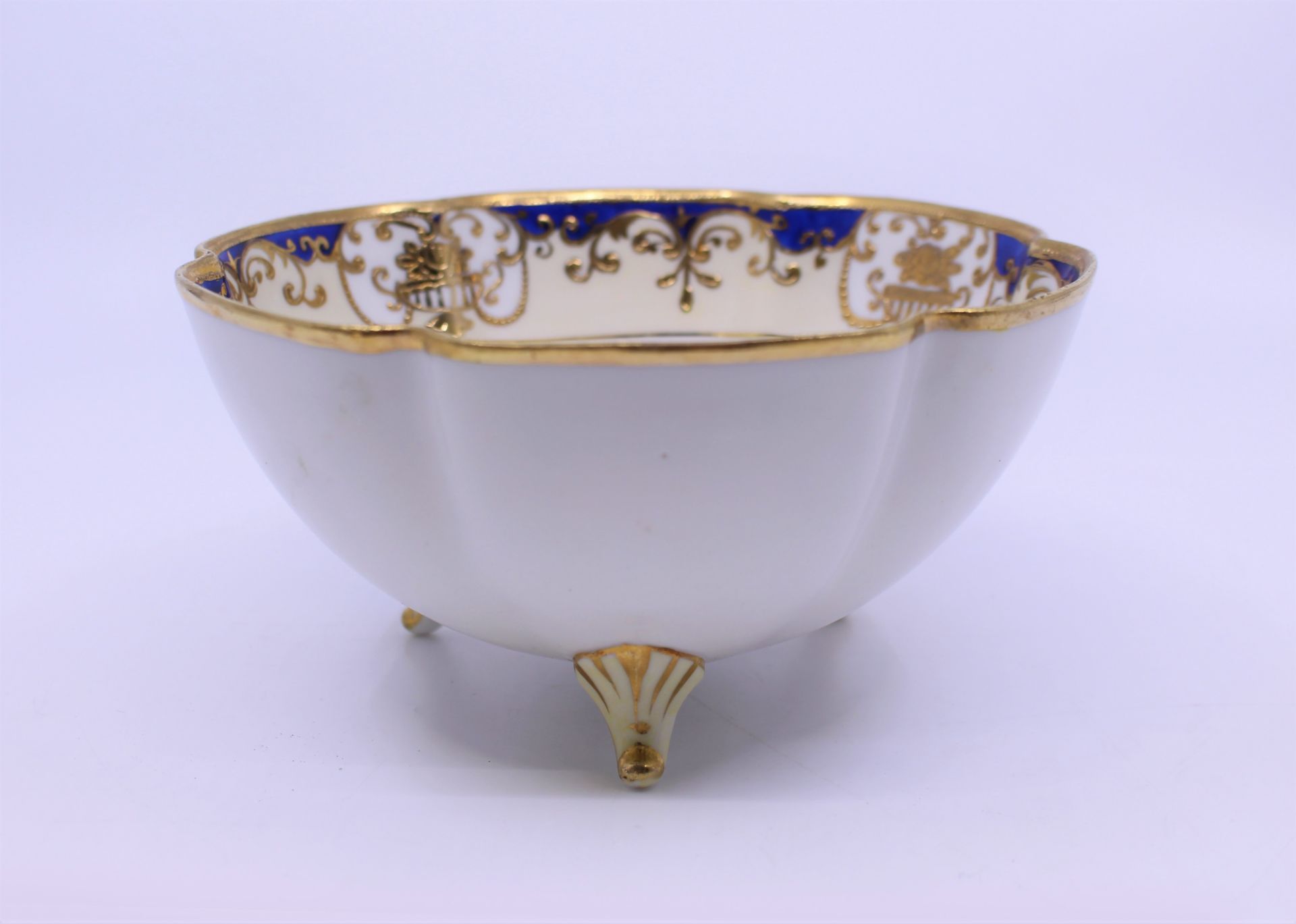 Noritake White, Cobalt & Gilded Footed Bowl - Image 4 of 6