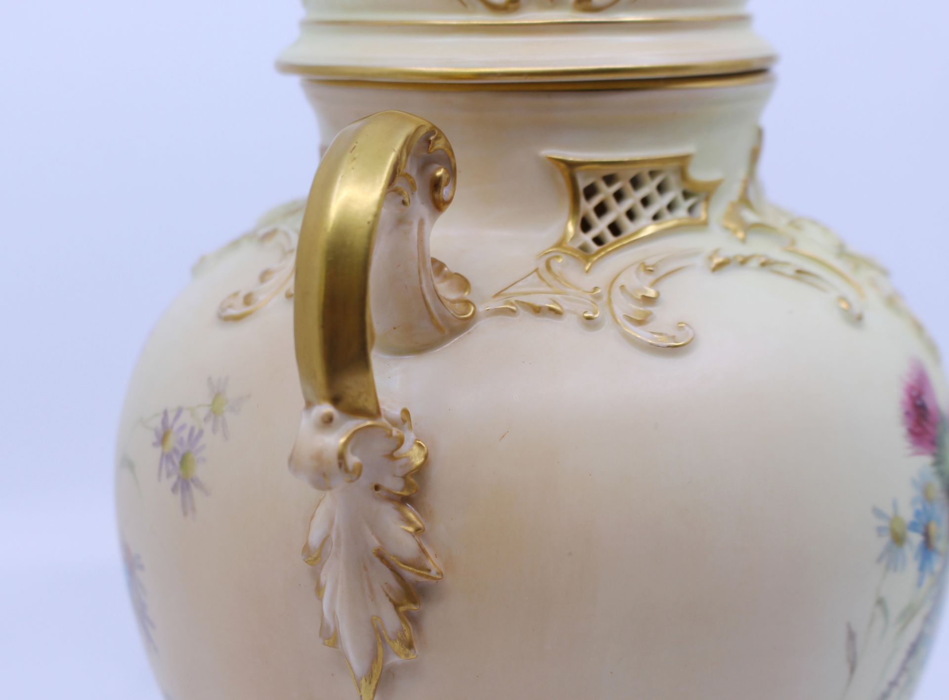 Royal Worcester Edward Raby Two Handled Vase & Cover 1896 - Image 14 of 15