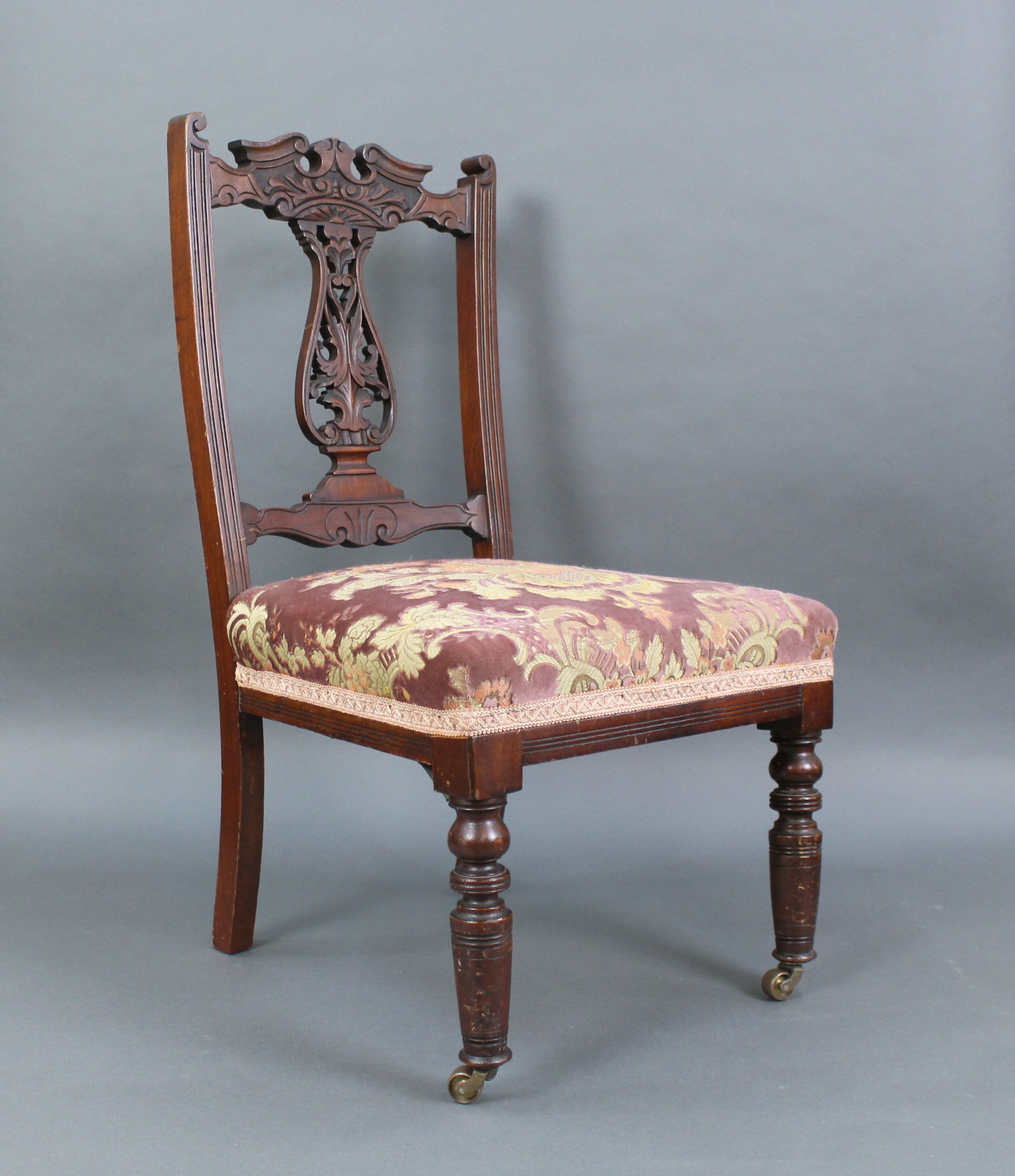 Edwardian Mahogany Nursing Chair with Upholstered Seat - Image 2 of 3