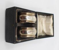 Pair of Early 20th c. English Cased Napkin Rings Chester 1911