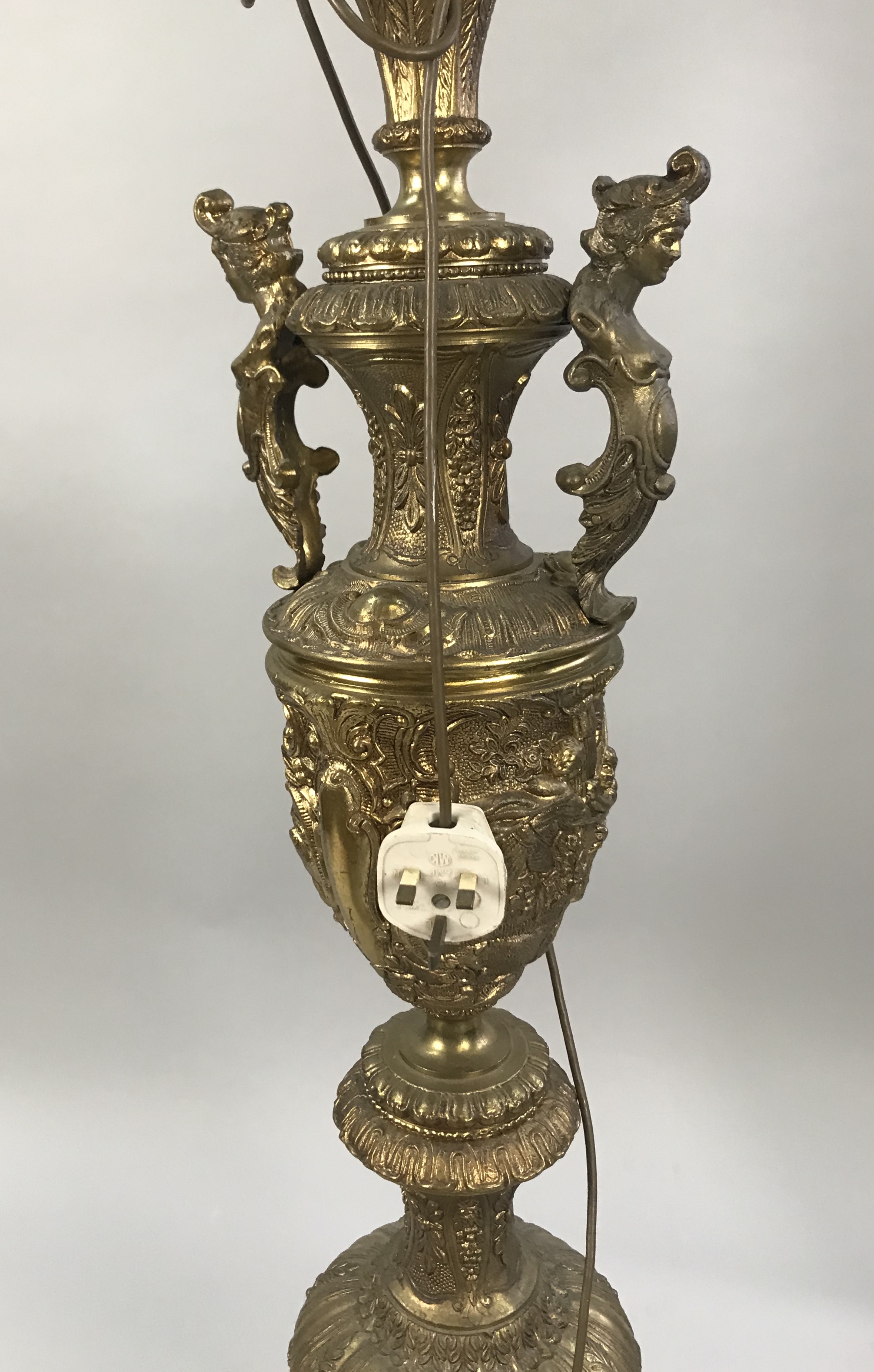 Ornate Heavy Brass & Marble Standard Lamp - Image 6 of 12