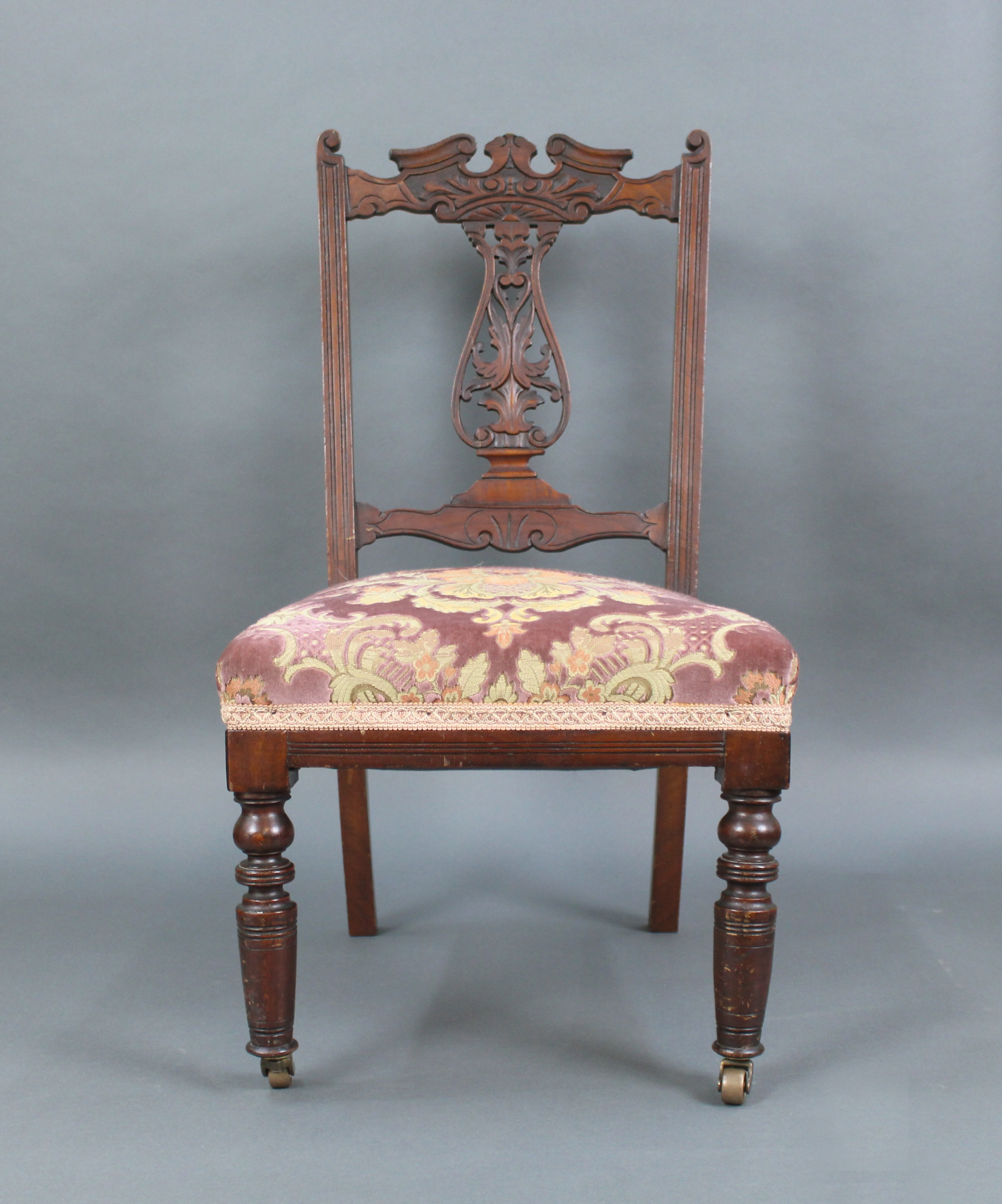 Edwardian Mahogany Nursing Chair with Upholstered Seat