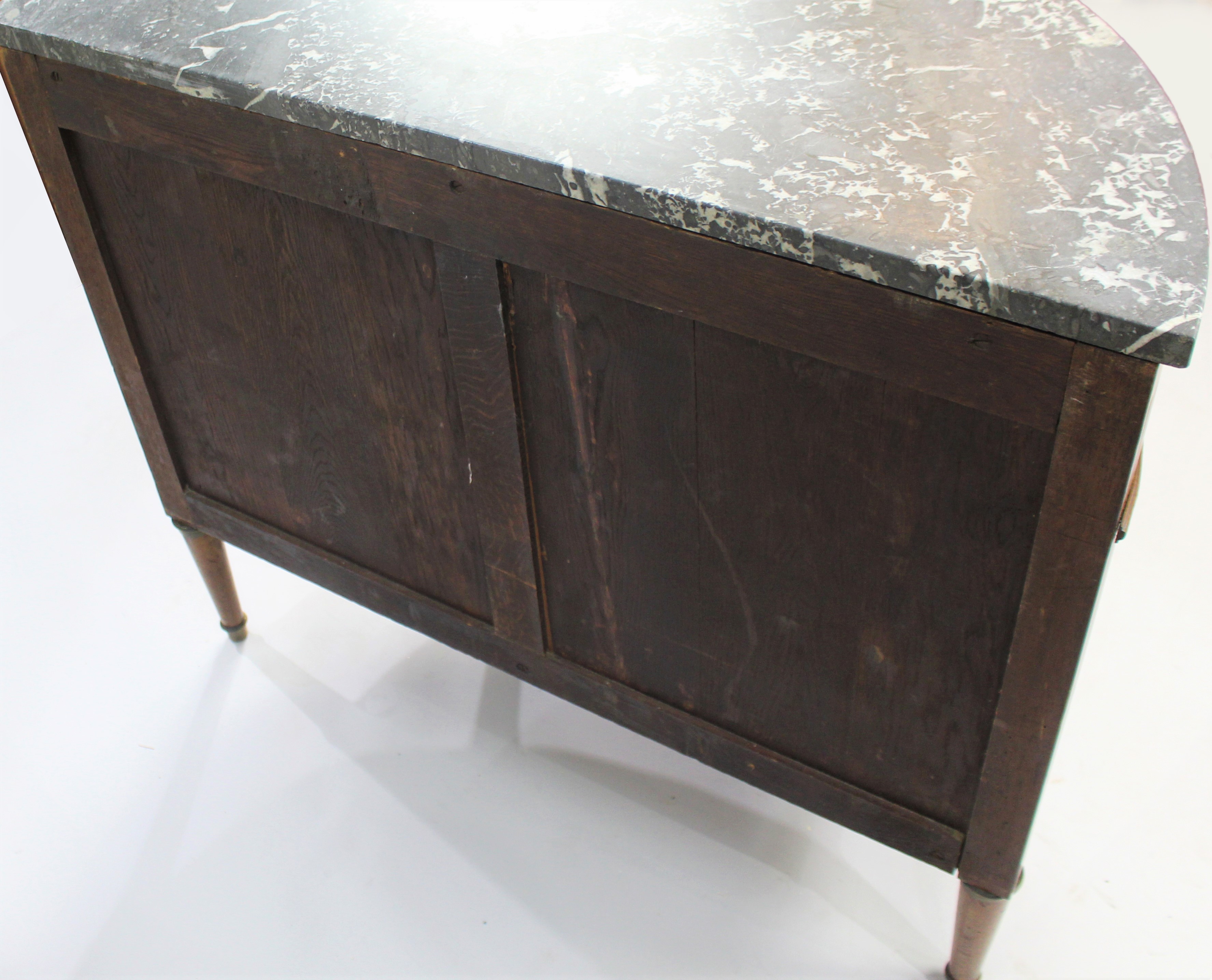 19th c. Demilune Marble Topped Mahogany Commode - Image 3 of 8