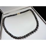 Tahitian Cultured Pearl Necklace 9k Gold Clasp