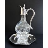 Vintage Silver Plate & Crystal Decanter