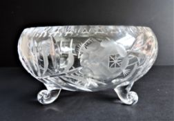 Vintage Bohemian Crystal Fruit/Salad Bowl