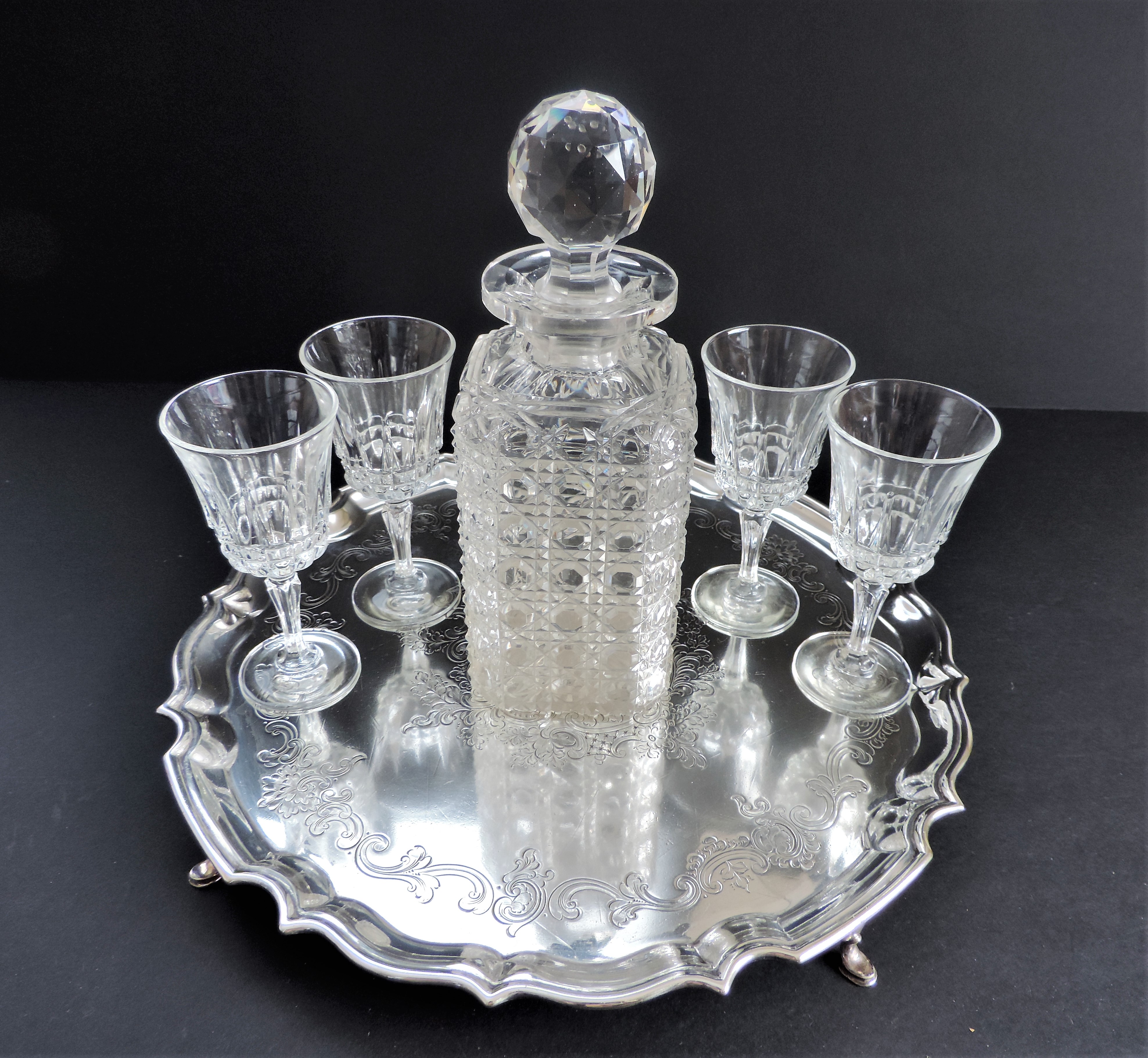 Antique Victorian Hobnail Decanter Drinks Set - Image 3 of 11