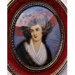 Antique Portrait Miniature of Elegant Regency Lady