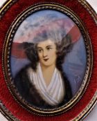 Antique Portrait Miniature of Elegant Regency Lady