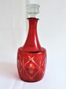 Bohemia Ruby Glass Decanter