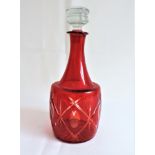 Bohemia Ruby Glass Decanter