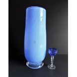 Large Hand Blown Crystal Vase 34cm Tall