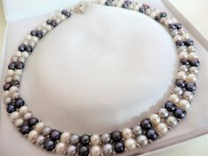 Multi Shades of Grey Cultured Pearl Necklace