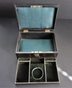 Antique Leatherbound Velvet Lined Jewellery Box