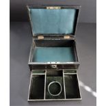 Antique Leatherbound Velvet Lined Jewellery Box