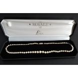 Vintage Pearl Necklace Silver Clasp