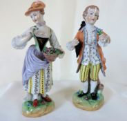 Antique Dresden Figurines Matching Pair