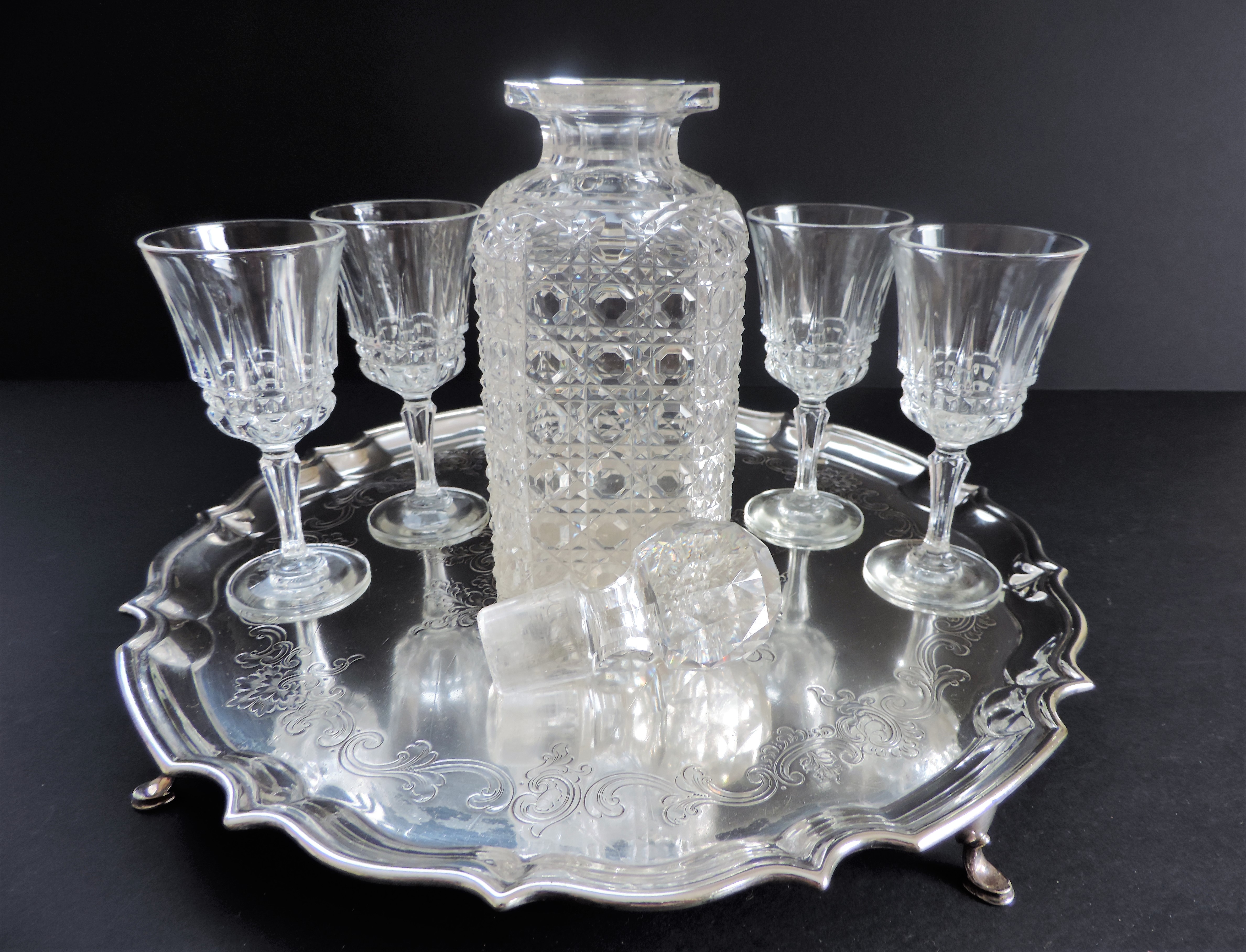 Antique Victorian Hobnail Decanter Drinks Set - Image 4 of 11