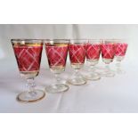 Set 6 Antique Victorian Sherry Glasses