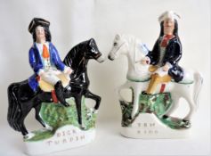 Antique Staffordshire DIck Turpin and Tom King Figures