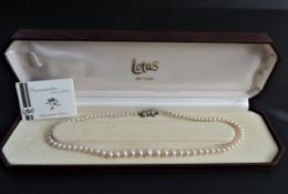 Vintage Pearl Necklace Silver Clasp