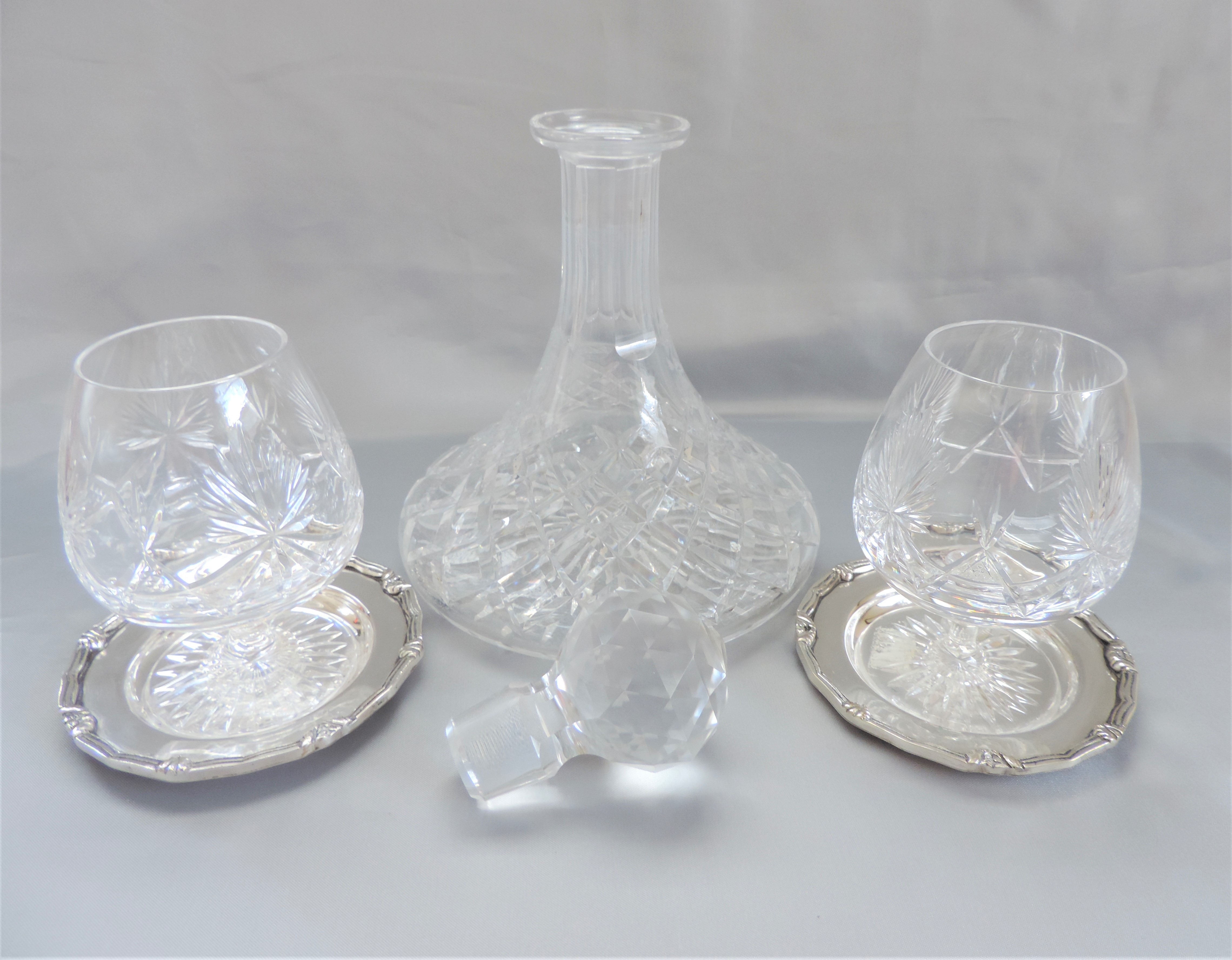 Crystal Brandy Decanter and Glasses - Image 2 of 6