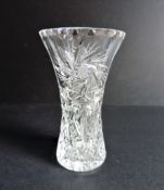 Vintage Bohemian Crystal Trumpet Vase