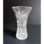 Vintage Bohemian Crystal Trumpet Vase